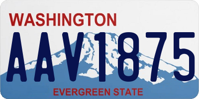 WA license plate AAV1875