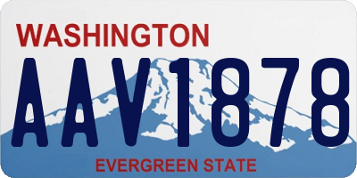 WA license plate AAV1878