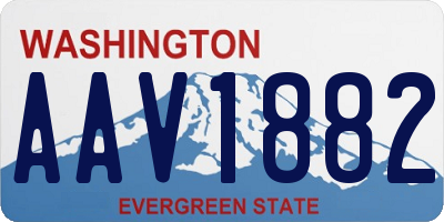 WA license plate AAV1882
