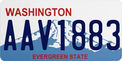 WA license plate AAV1883