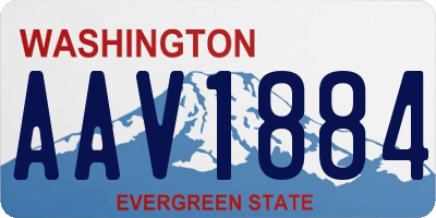 WA license plate AAV1884