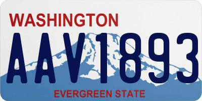 WA license plate AAV1893