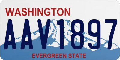 WA license plate AAV1897