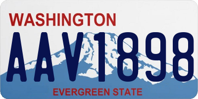 WA license plate AAV1898