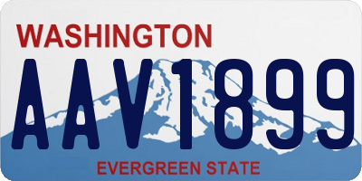 WA license plate AAV1899