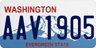 WA license plate AAV1905