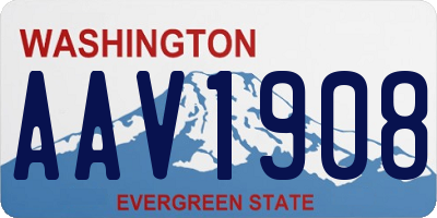 WA license plate AAV1908