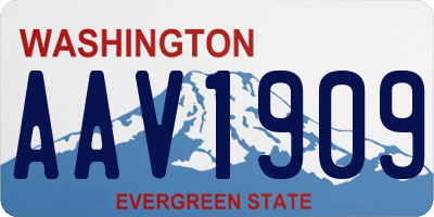 WA license plate AAV1909