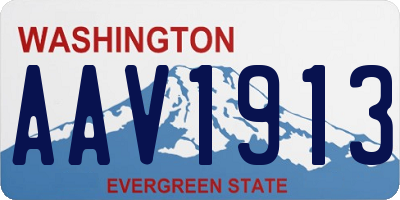 WA license plate AAV1913