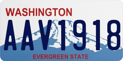 WA license plate AAV1918