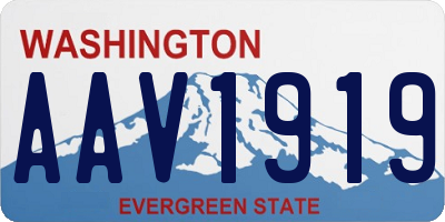 WA license plate AAV1919