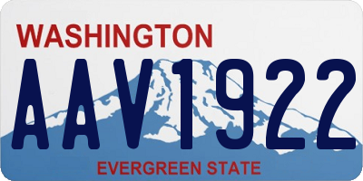 WA license plate AAV1922