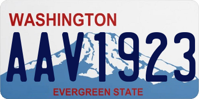 WA license plate AAV1923