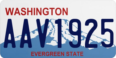 WA license plate AAV1925