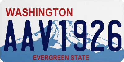 WA license plate AAV1926