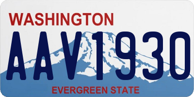 WA license plate AAV1930