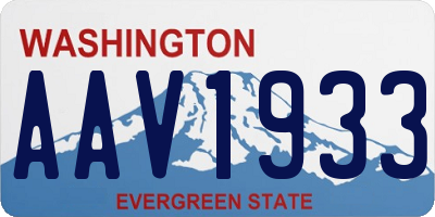WA license plate AAV1933