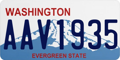 WA license plate AAV1935
