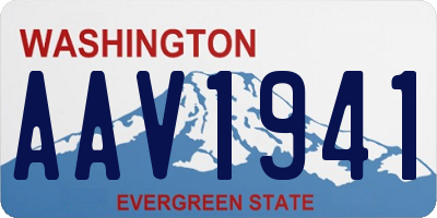WA license plate AAV1941