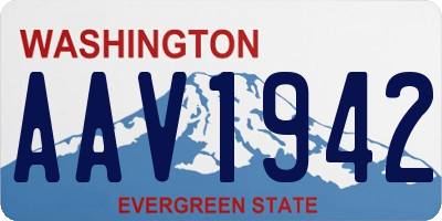WA license plate AAV1942
