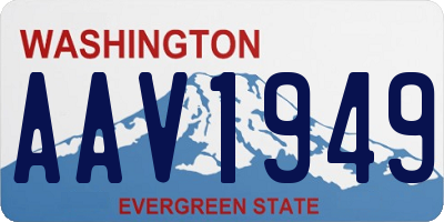 WA license plate AAV1949