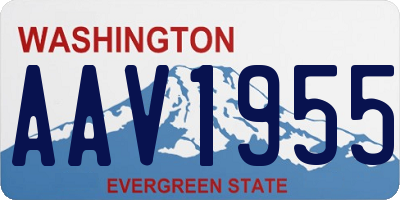 WA license plate AAV1955