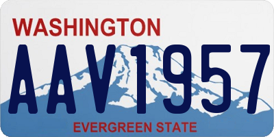 WA license plate AAV1957