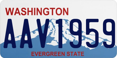 WA license plate AAV1959