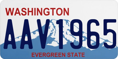 WA license plate AAV1965
