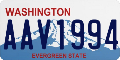 WA license plate AAV1994
