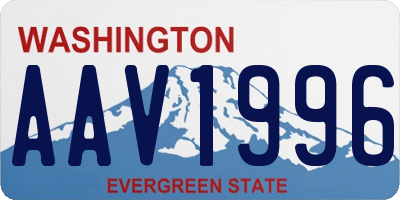 WA license plate AAV1996