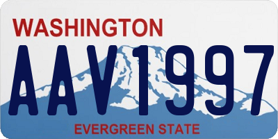 WA license plate AAV1997