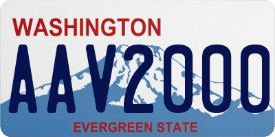 WA license plate AAV2000