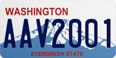 WA license plate AAV2001