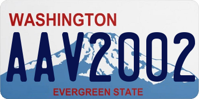 WA license plate AAV2002