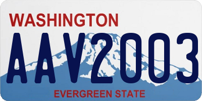 WA license plate AAV2003