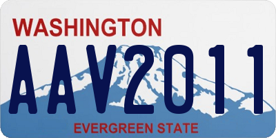 WA license plate AAV2011