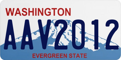 WA license plate AAV2012