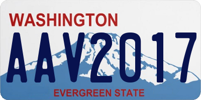 WA license plate AAV2017
