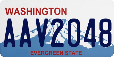 WA license plate AAV2048