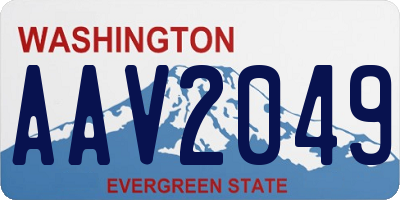 WA license plate AAV2049