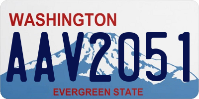 WA license plate AAV2051