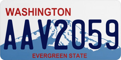 WA license plate AAV2059