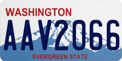 WA license plate AAV2066