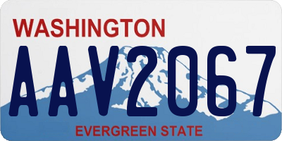 WA license plate AAV2067