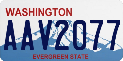 WA license plate AAV2077