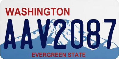 WA license plate AAV2087