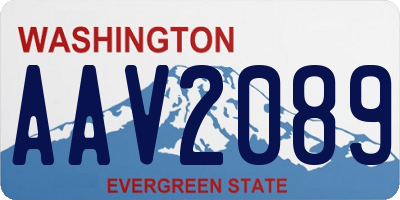 WA license plate AAV2089