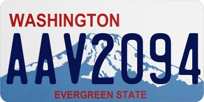 WA license plate AAV2094