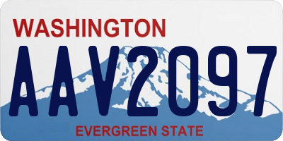 WA license plate AAV2097
